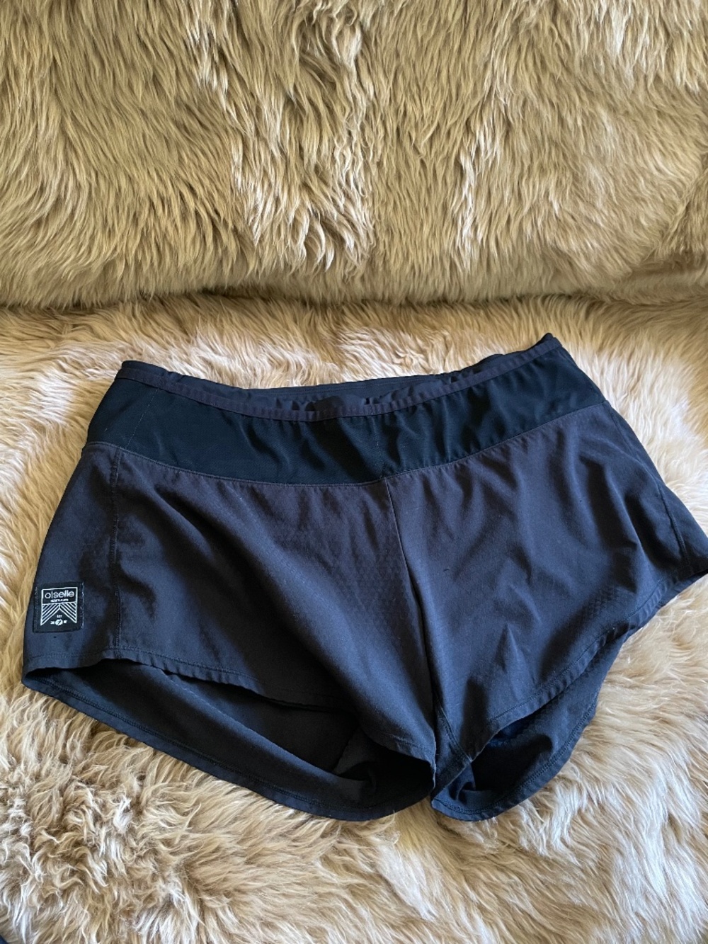Oiselle running shorts with mesh storage pocket